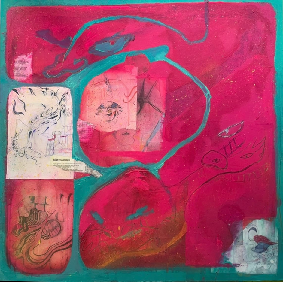 Image of Pink contamporary artwork created by lily mortensen