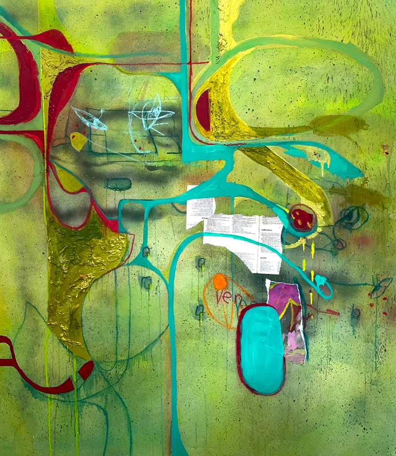 Image of green contamporary artwork created by lily mortensen